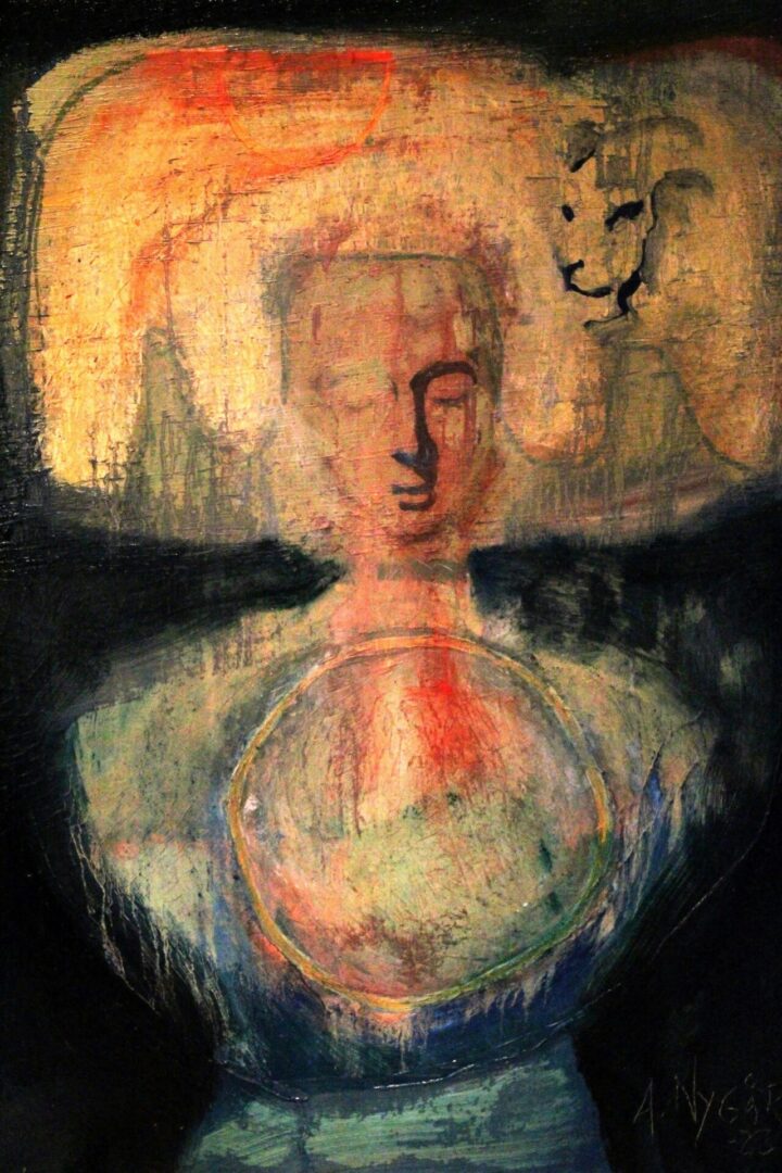 anne-nygard-9rxnPIZFA1c-unsplash A painting of a person with a face in the background.